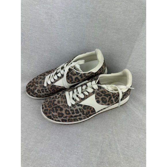 Universal Thread Shoes - Universal Thread Leopard Print Sneakers Womens 6‎ Memory Foam Low Top Lace Brown